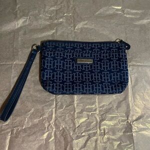 Tommy Hilfiger Blue Monogram Wristlet